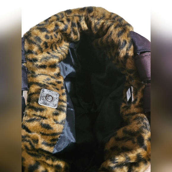 NEW 90s Original Custom Vintage Leopard Print Handle Bag and Thick Scarf - Picture 6 of 12